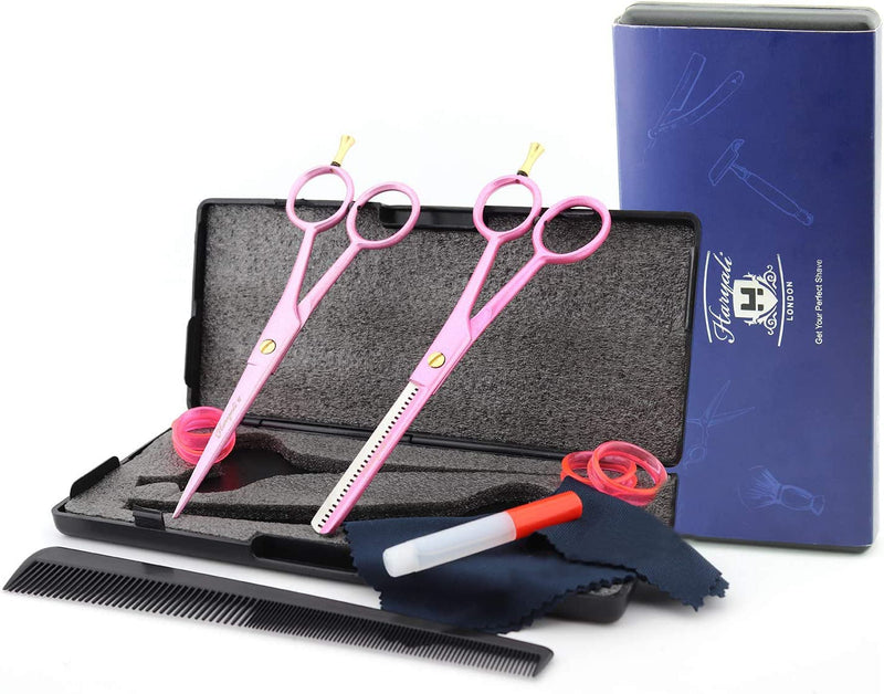 Haryali London Professional 6.0" Hairdressing Barber Scissors Hair Cutting Thinning Texturing Salon Shears with Fixed Screw Set Comes in a Black Box - BeesActive Australia