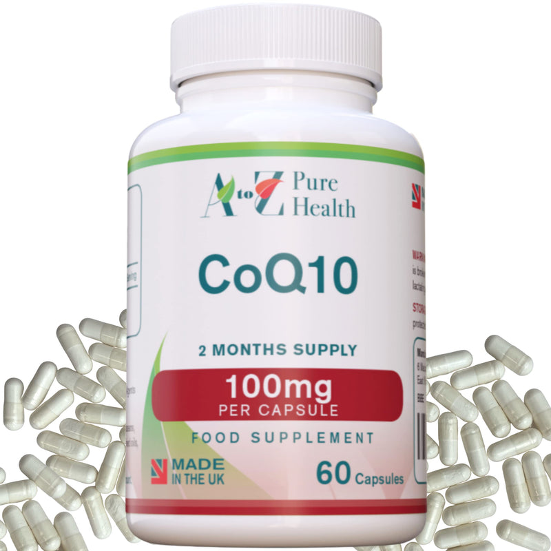 CoEnzyme Q10 Capsules | Daily High Strength COQ10 Supplement |100mg 60 Capsules (2 Months' Supply) Premium Q10 Supplement | Support for Cardiovascular Health and Immune System | UK Made - BeesActive Australia