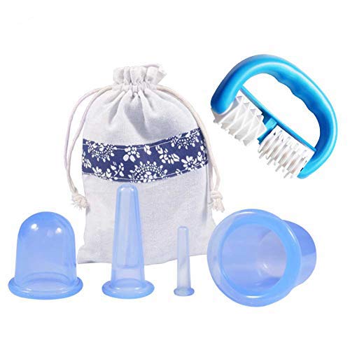 ANGGREK Silicone Anti Cellulite Cup Vacuum Massage Cups with Massage Roller Suction Cupping Massage - BeesActive Australia