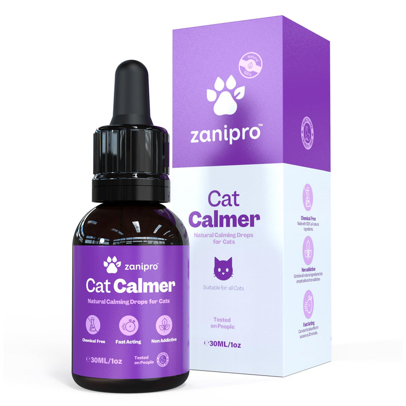 Cat Calming Drops, Cat Anxiety Relief, Relaxant Supplements, Valerian & Ashwagandha - 100% Natural Stress Treatment, No need for Cat Calming Plug-In, 30ml 30 ml (Pack of 1)