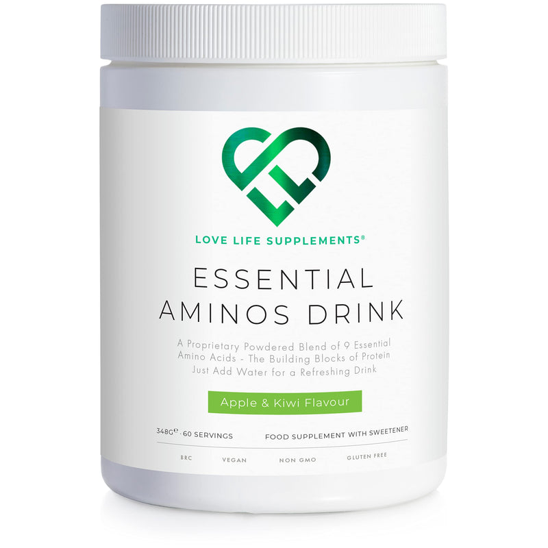 EAA Amino Acids Powder | All 9 Essential Amino Acids Including BCAA's and 2 Grams of Leucine per Serving | Apple & Kiwi Flavour | 348g - 60 Servings (5g of EAA's per Serving) | Love Life Supplements - BeesActive Australia