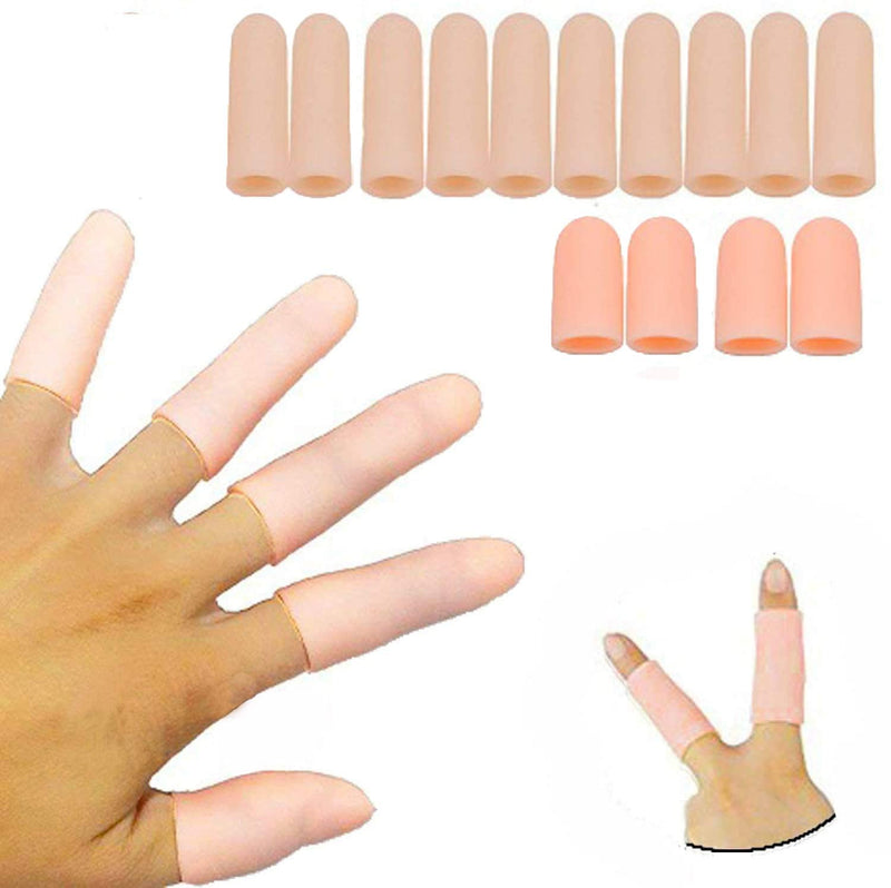 Mcvcoyh Finger Protectors, 14 Pcs Finger Cots, Gel Finger Sleeves to Protect Fingertips, Hand Eczema 12 Pack - BeesActive Australia