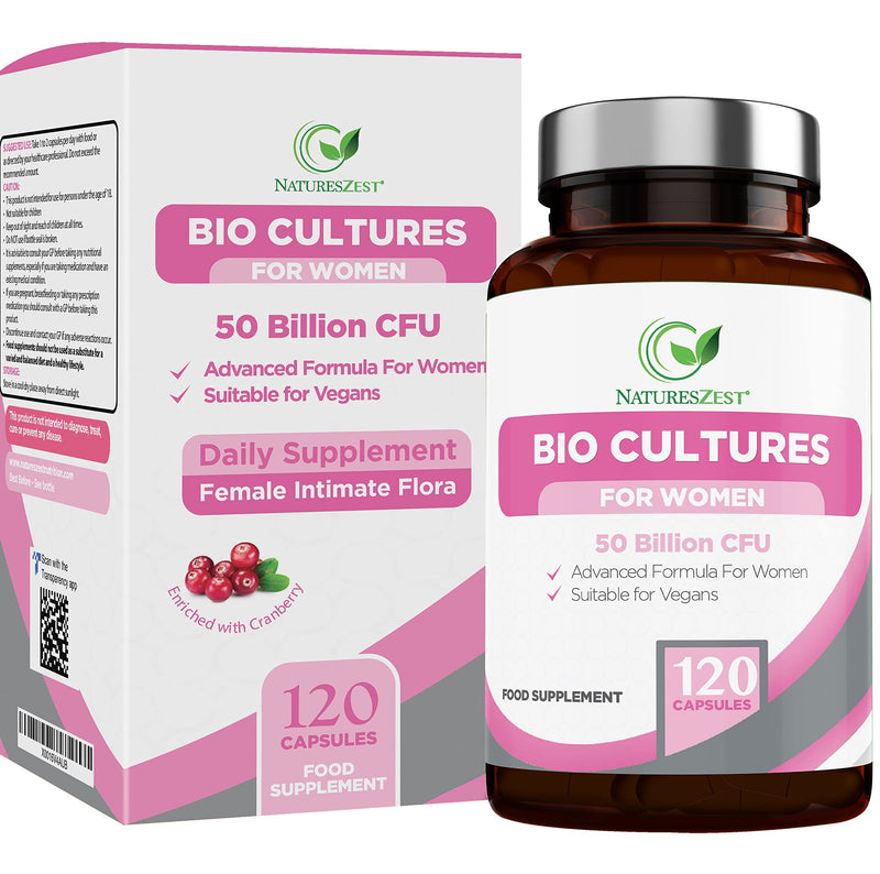 Probiotics for Women - 50 Billion CFU with Prebiotics and Cranberry � 120 Vegan Caps � Women�s Probiotic Supplement with Lactobacillus Reuteri and Acidophilus Probiotic, UK Made � Packaging May Vary - BeesActive Australia