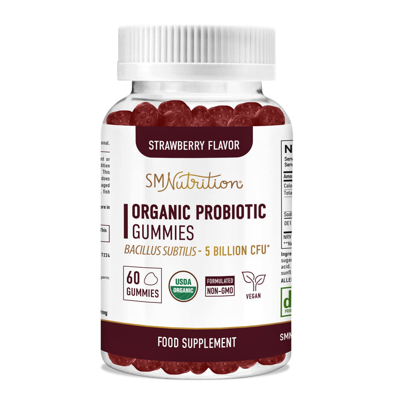 Adult Probiotic Gummies | 5 Billion CFU Adult Gummy Probiotics for Digestive Health & Immune Support* | Hardy Bacillus Subtilis Strain | Strawberry Flavor | Gluten-Free, Vegetarian | 60 Gummies - BeesActive Australia