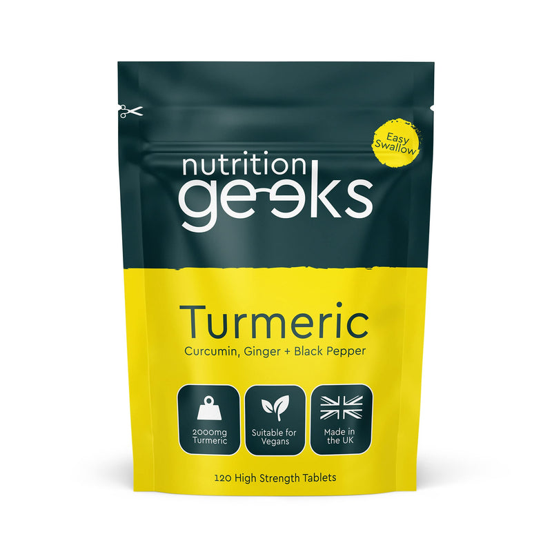 Turmeric Tablets 2000mg with Black Pepper & Ginger | 120 High Strength Curcumin Supplements | Turmeric and Black Pepper Tablets (Not Turmeric Capsules or Powder) | Vegan and Gluten Free | UK Made - BeesActive Australia