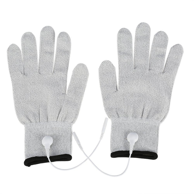 Massage Gloves, 1 Pair Tens Machine Conductive Electrode Hand Gloves Electrotherapy Lead Wires (M) M - BeesActive Australia