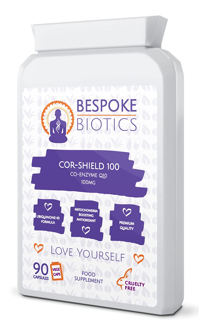 Co Enzyme Q10 100mg | COR-Shield 100 | High Absorption | Heart| Headache| Energy 100% Natural Coenzyme Q-10 | Enhanced B1| No Silicon | UK Made 90 Caps - BeesActive Australia