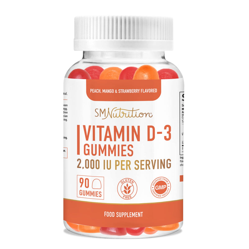 Vitamin D3 Gummies for Adults | 2000 IU (50mcg) Per Serving | Bone Health, Immunity, & Mood Support* | 1000 IU Per Gummy | Vegetarian, Gluten-Free, Third-Party Tested | 90 Gummies (45-Day Supply) - BeesActive Australia