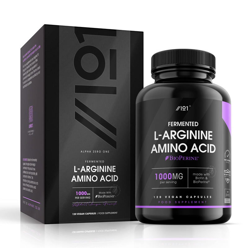 Fermented L-Arginine with BioPerine� & Biotin 1000mg - Potent Amino Acids - Non-GMO, Gluten Free, 120 Vegan Capsules 120 Count (Pack of 1) - BeesActive Australia