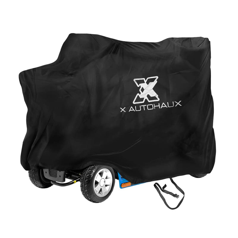 X AUTOHAUX Motorbike Mobility Scooter Cover 190T Polyester Storage Cover Black 55x26x36 inch - BeesActive Australia