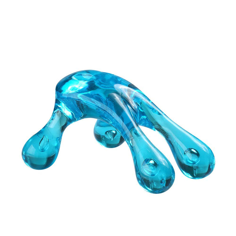 Hand Held Massage Tool, BVN Four Point Full Body Massager, Self Massage Tool, Easy Palm Fit with Massage Knobs for Gentle Pressure Point Massage, Suitable for Neck, Waist, Hips, Leg, Foot Blue - BeesActive Australia