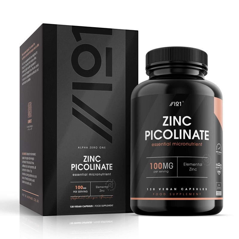 Zinc Picolinate 100mg - 1000% Daily NRV - Elemental Zinc Picolinate - 120 Vegan Capsules - No Additives � Non-GMO, Gluten Free. 120 Count (Pack of 1) - BeesActive Australia