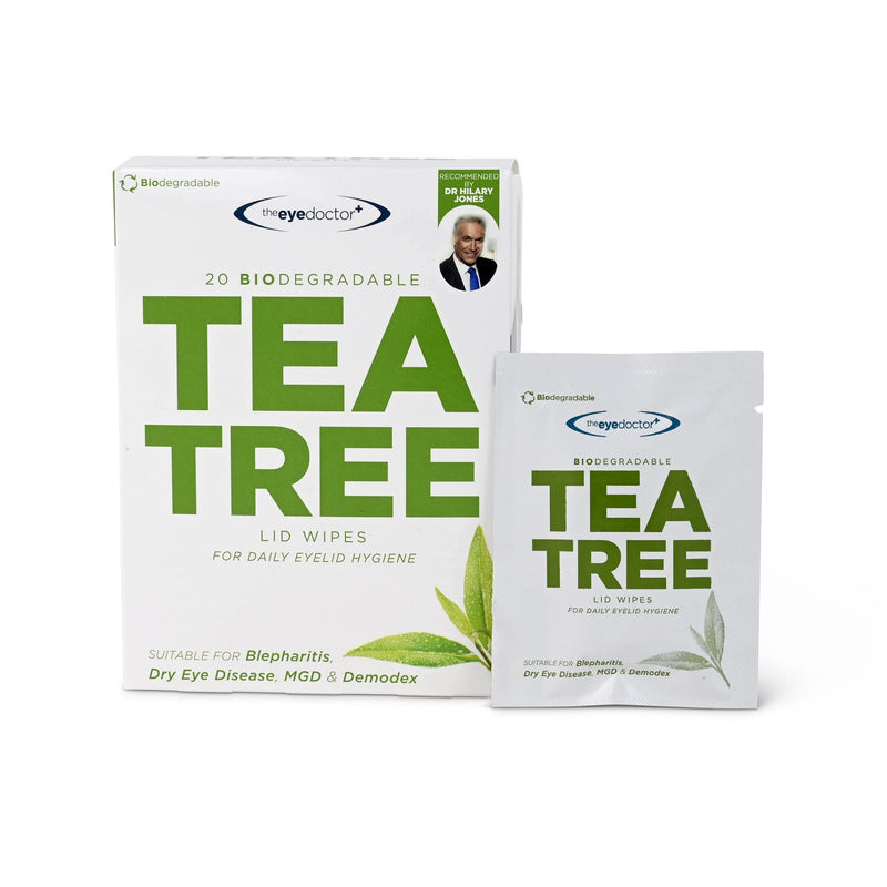 The Eye Doctor Tea Tree Eyelid Wipes - 40x Single Use Tea Tree Eye Wipes – Suitable for Sensitive Eyes, Dry Eyes, Blepharitis, MGD & Demodex – Environmentally Friendly, Biodegradable 40 count (Pack of 1) Tea Tree Wipes - BeesActive Australia