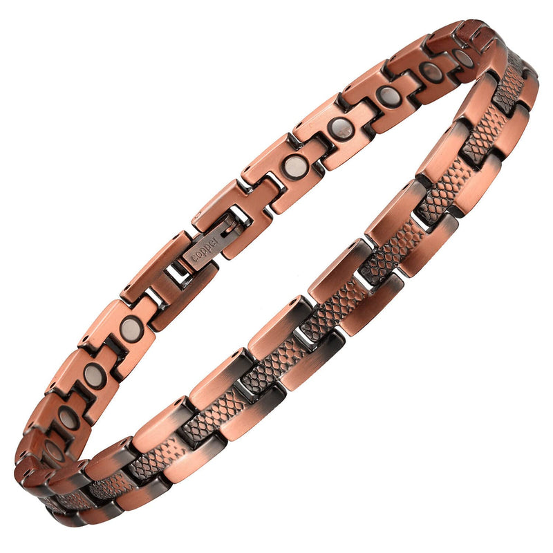 MagEnergy Pure Copper Magnetic Bracelet for Women Copper Wristband with 3500 Gauss Magnets Adjustable Jewelry Gifts (Copper) - BeesActive Australia