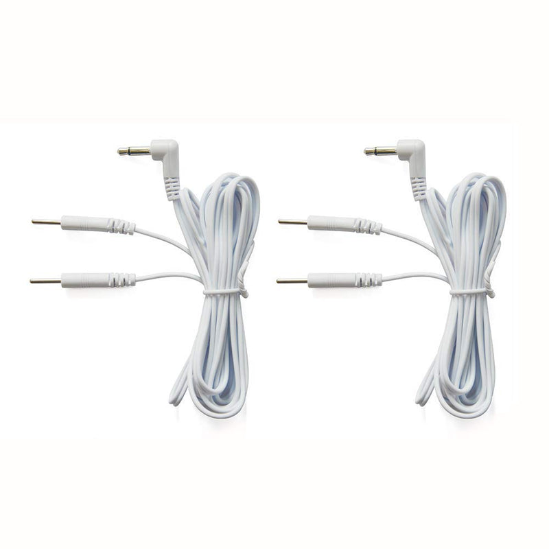 Vogueing Tool 1 Pair 120CM Tens Electrode Lead Wires Jack 3.5mm Plug 2.0mm Pin Connection White - BeesActive Australia