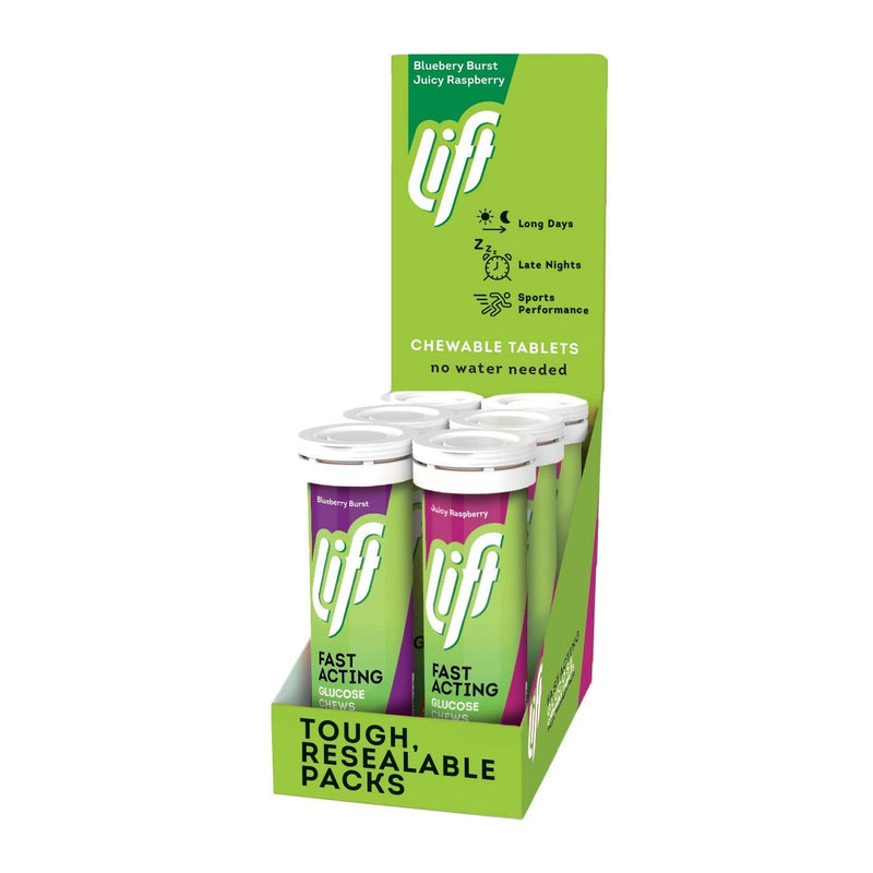 Lift | Fast-Acting Glucose Chewable Energy Tablets | Mixed Berry | 6 Pack of 10-Tablet Tubes - BeesActive Australia
