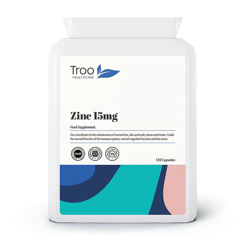 Zinc 15mg 120 Capsules - Essential Mineral Supplement for Immune System Support and Skin, Hair & Nail Care - BeesActive Australia