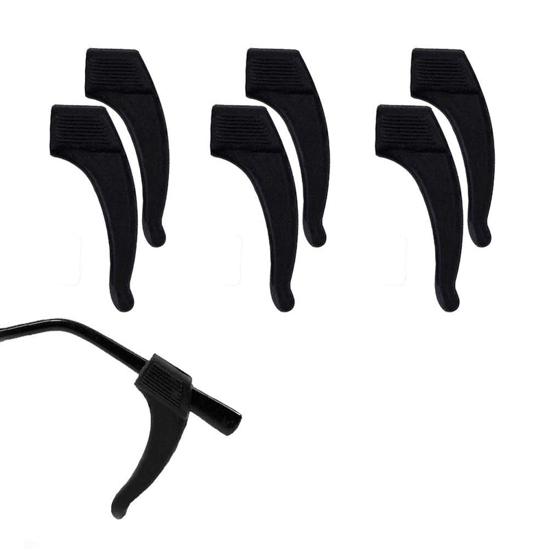 3 Pairs Anti-Slip Ear Hook Grip Glasses Accessories Ear Hook Eyeglass Temple Tip for Sunglasses and Glasses (Black) Black - BeesActive Australia