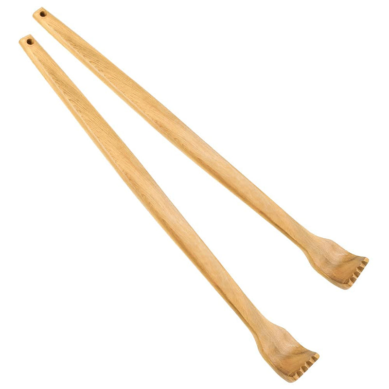 Winkwinky 2 Pcs Wooden Back Scratchers, Manual Back Massager with Long Handle, Back Scratcher for Body Relaxation and Massage(15.6in+15.2in) - BeesActive Australia