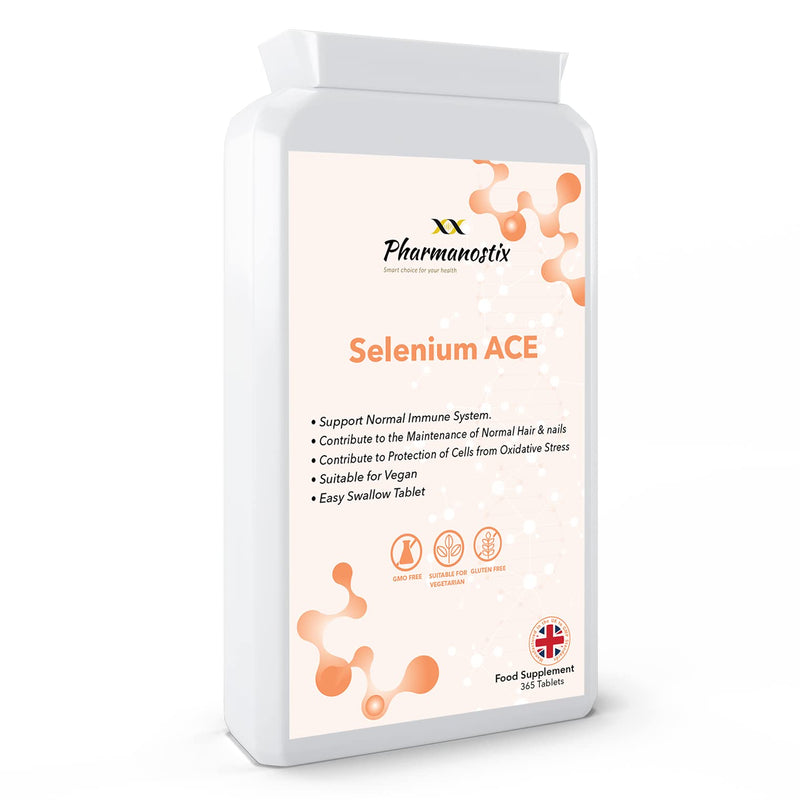 Selenium ACE with Vitamins A, C & E � 365 Vegan Tablets � 12 Month Supply � for Maintenance of Normal Hair, Nails & Immune System � Made in UK - BeesActive Australia