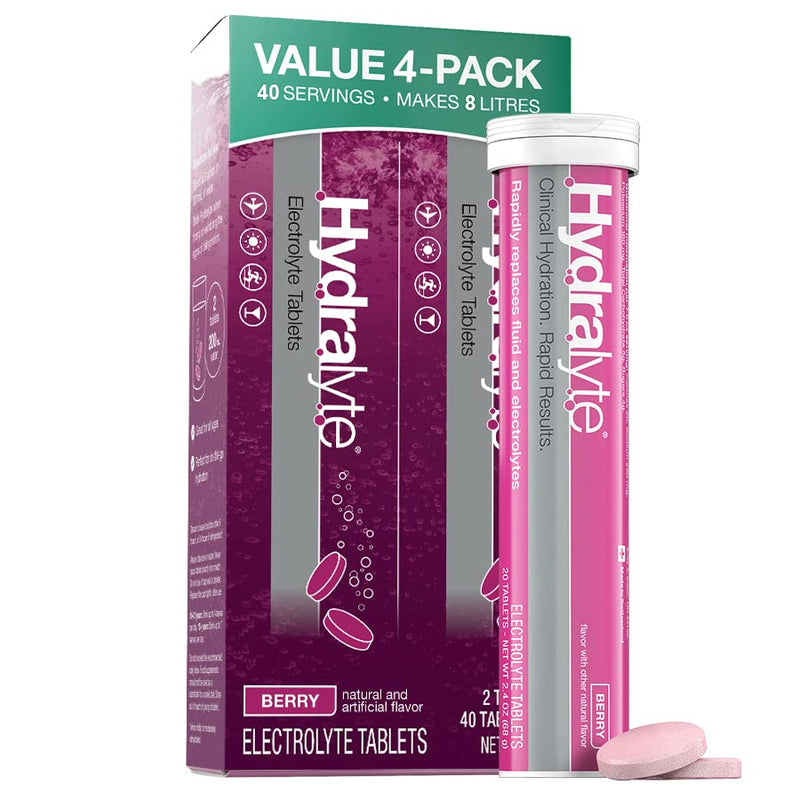 Hydralyte Electrolytes Tablets - Berry | 80 Tablets | Prevents & Relieves Dehydration | Rehydrates Faster Than Water | Vegan, Gluten Free Free - BeesActive Australia