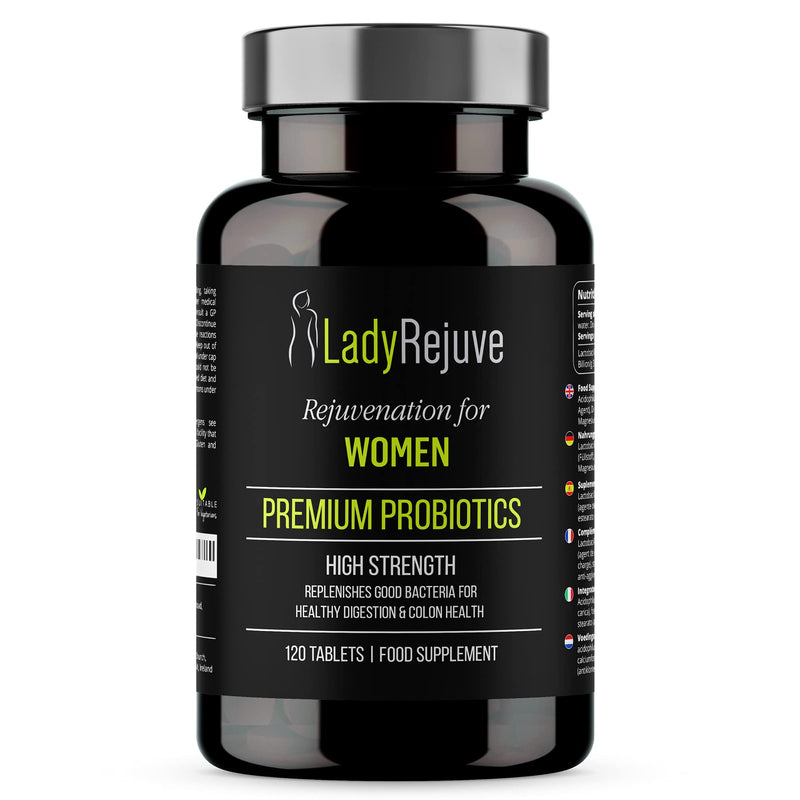 LadyRejuve Premium Probiotics | 120 Vegan Tablets | 10 Billion CFU - Specially Formulated Probiotic Supplement for Women | Supports Digestive Gut Health | Provides Constipation Relief for Adults 120 Count (Pack of 1) - BeesActive Australia