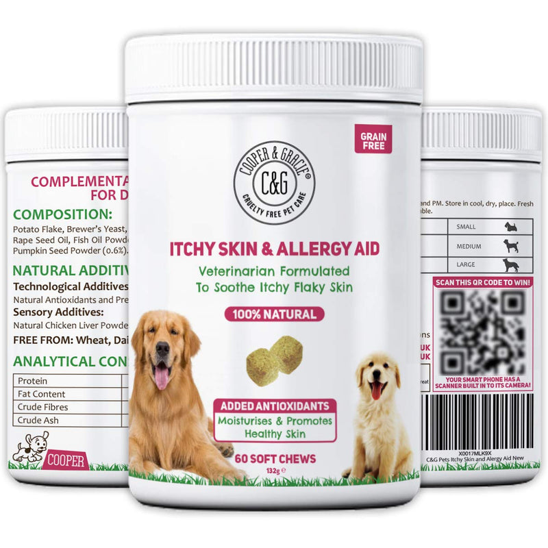 Anti-Itch Supplement For Dogs 60 Soft Chews | Itchy Skin And Skin Allergies | Maintains Skin Moisture & Maintains Respiratory Health | Supports Immune System | Veterinarian Formulated Dog Itchy Skin & Allergy Aid