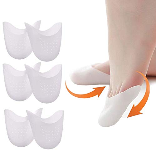 3 Pairs Ballet Silicone Toe Pads, Ballet Pointe Pads, Toe Cap Tip Protector Half Full Toe Protection Protector Toe Pad Ballet Forefoot Cushion Pads High Heels Toe Cap Protector with Breathable Holes White - BeesActive Australia