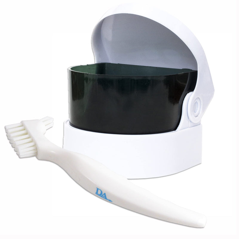 Sonic Cleaner and Brush ~ Storage Container for Soaking and Cleaning Ortho Retainers, Dentures and More… (White Brush) White Brush - BeesActive Australia
