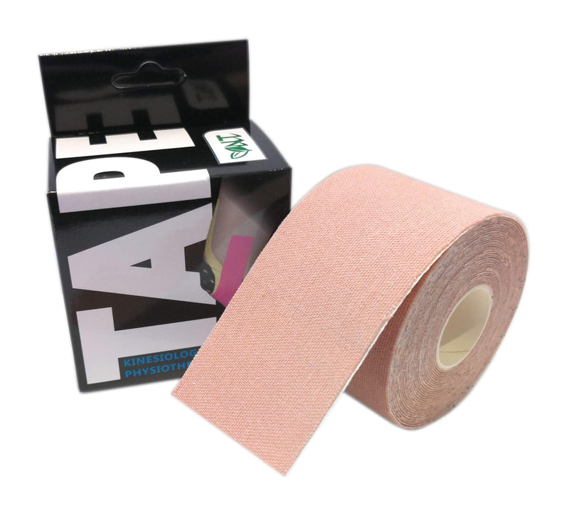 NT Kinesiology Elastic Tape | 5m x 5cm Roll of Elastic Muscle Support Tape for Exercise, Sports & Injury Recovery (Skin) Skin - BeesActive Australia
