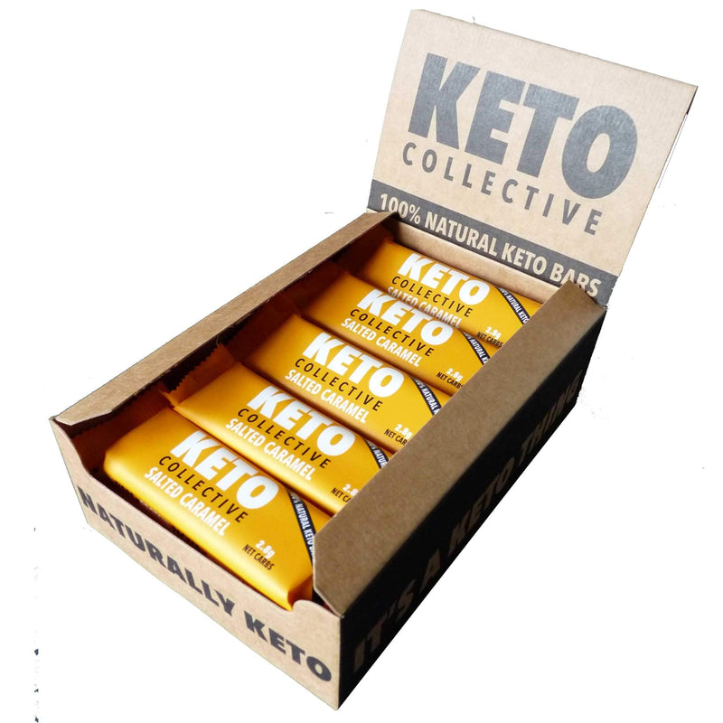 Keto Collective Keto Bars - NEW RECIPE - 15x40g I 3g Net Carbs I Low Carb Snacks I High Fibre I Natural Ingredients I Source of Protein I Keto Snacks I Gluten Free I Vegan (Salted Caramel) Salted Caramel 1 count (Pack of 15) - BeesActive Australia