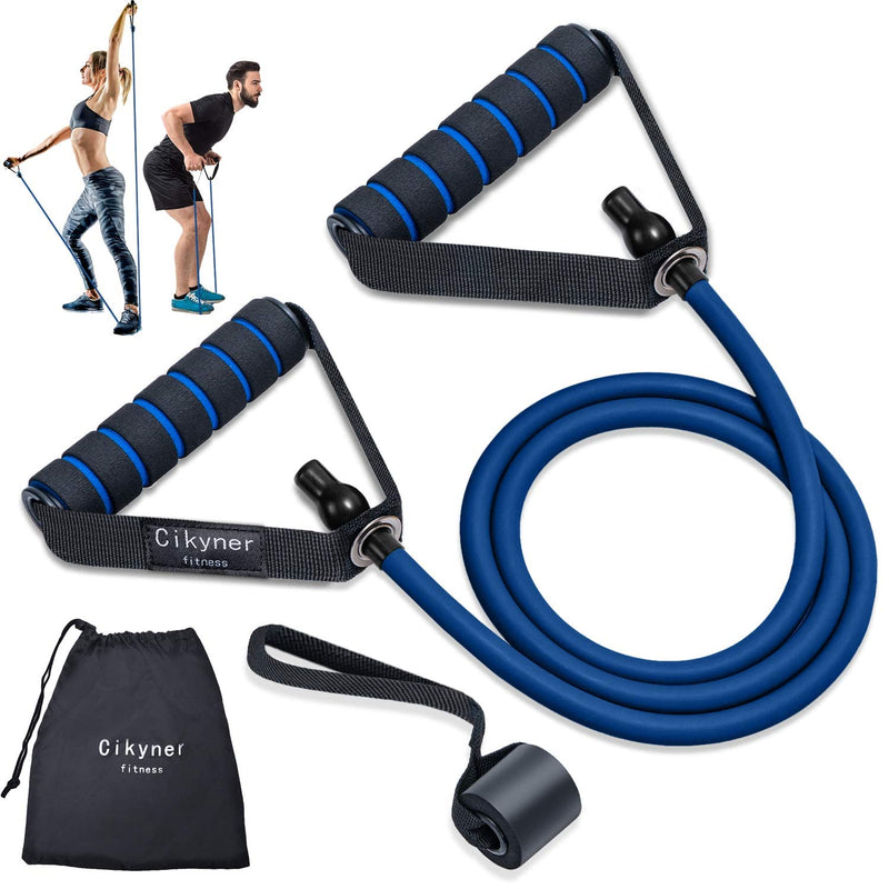 Cikyner Resistance Bands, Resistance Tubes Resistance Bands with Handles Exercise Bands, Ideal for Home Gym Physical Therapy Strength Training Muscle Toning, Door Anchor & Bag included (single tube) Blue - BeesActive Australia