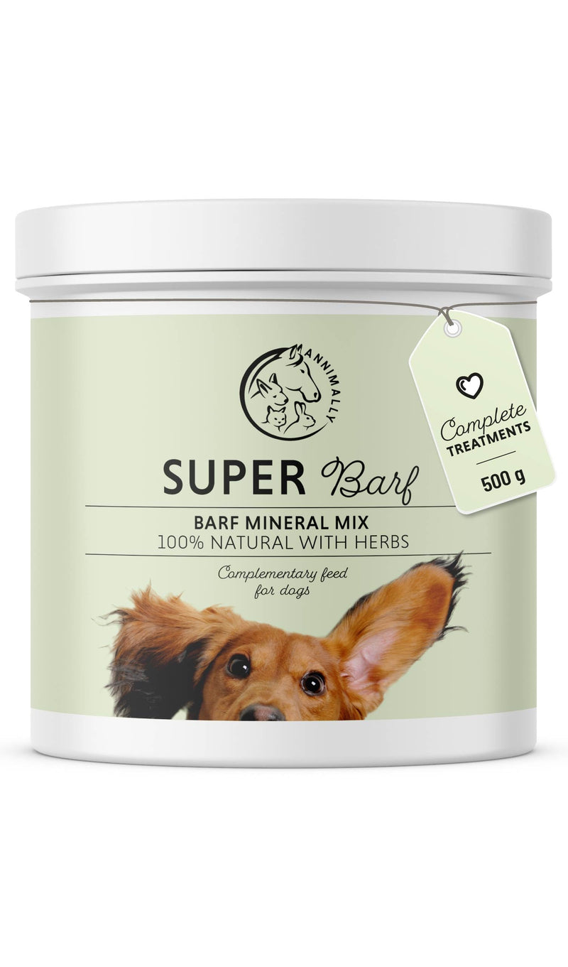 Annimally Super BARF Powder for Dogs 500 g - Pet Supplements with Vitamins, Minerals, Trace Elements & Amino Acids, Daily Nutritional Support for All Ages, Made in Germany