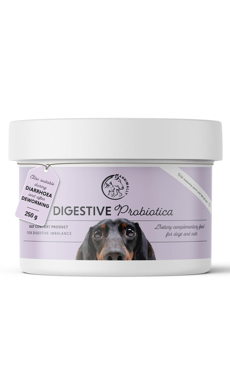 Annimally Colon Vital Powder for Dogs 250 g - Daily Digestive Supplement with Enterococcus faecium, Prebiotics, Chicory, Jerusalem Artichoke, Apple Pomace & Yeast, Made in Germany