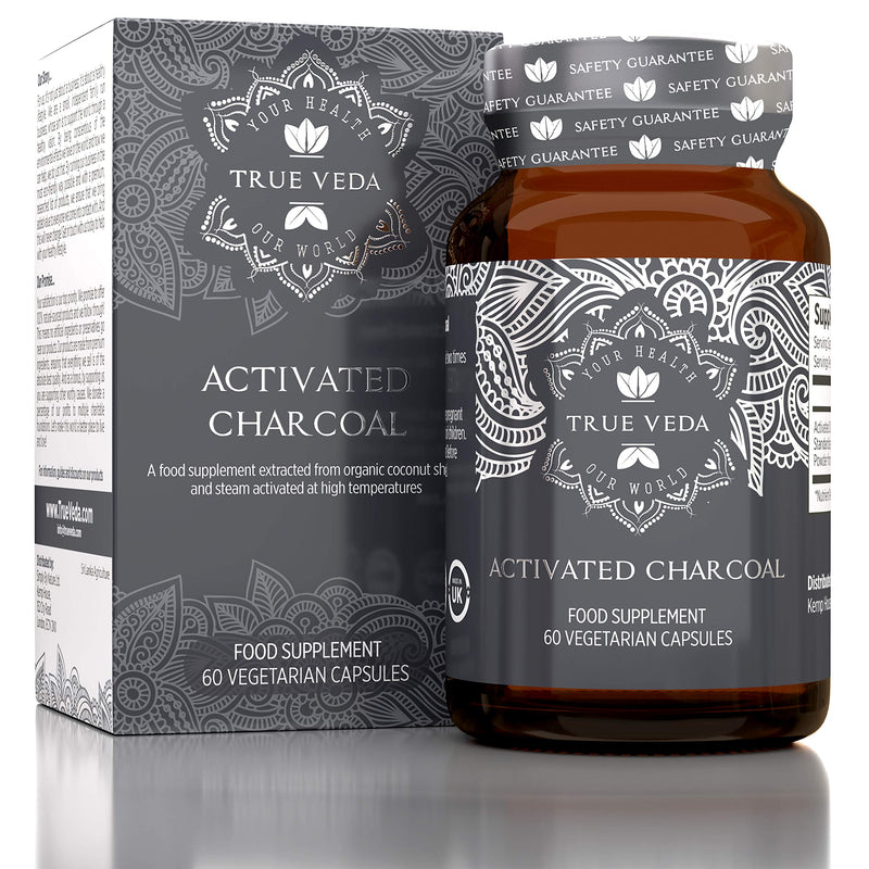 Organic Activated Charcoal Capsules | Clean Steam Activated Charcoal Tablets | Wild Harvested Organic Coconut Shells | Natural Ayurvedic Supplement | 60 Vegan Activated Charcoal Powder 60 Count (Pack of 1) - BeesActive Australia