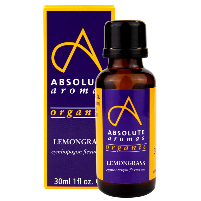 Absolute Aromas Organic Lemongrass Essential Oil 30ml - 100% Pure, Natural and Certified Organic 30 ml (Pack of 1) - BeesActive Australia
