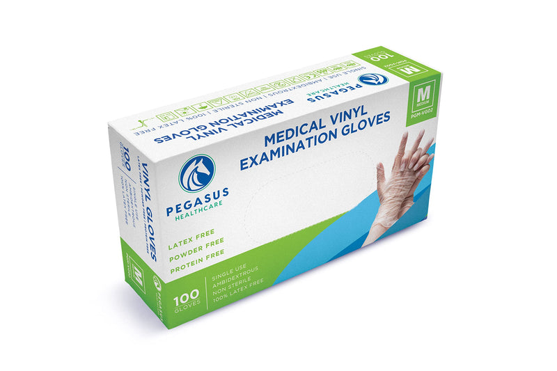 Olsen & Smith Unisex Pegasus Healthcare Clear Disposable Gloves, Clear, M UK Ambidextrous Disposable Glove - BeesActive Australia