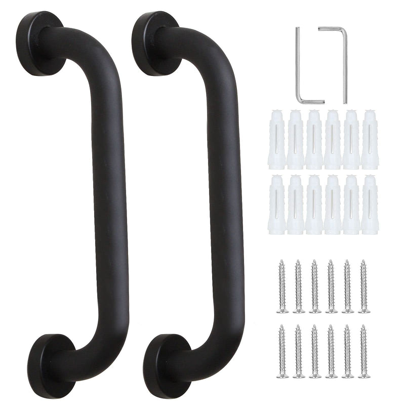 SENENQU 2 Pack Shower Grab Bar, 12 inch / 30cm Space Aluminum Bathroom Grab Rail Safety Handrail Support - Black 30cm / 12 inch - BeesActive Australia