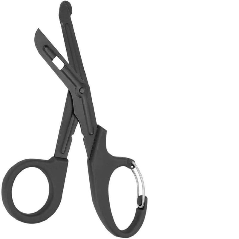 INSGB - Titanium Bandage Shears Scissors EMT and Medical Scissors, Stealth Black Coated for Nurses, Students, Emergency Room Paramedics - Perfect Nurse Scissors for First Aid, Tough Cuts (Black, 19cm) Large, 7.5 Inches - BeesActive Australia