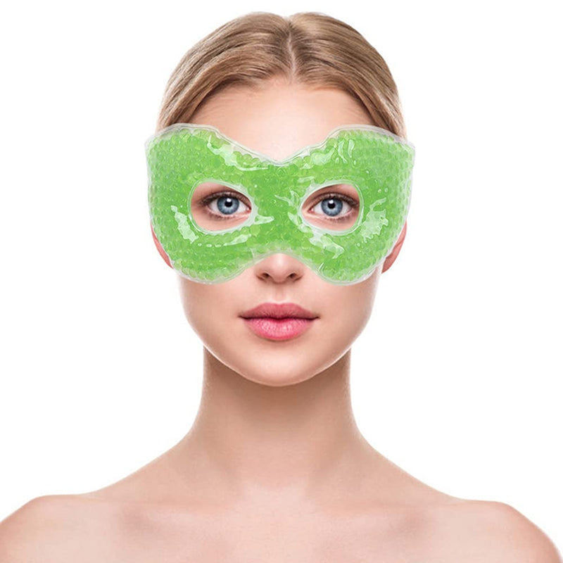 NEWGO�Cold Eye Mask Reusable Cooling Eye Mask with Mint Scent for Migraine,Puffy Tired Eyes, Dark Circles, Headaches, Hangovers, Sinus Pain - Green - BeesActive Australia