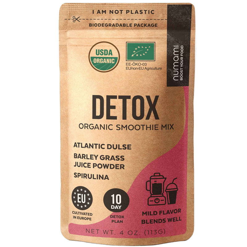 Detox Organic Smoothie Powder with Healthy Spirulina, Atlantic Dulse and Barley Grass Juice Powder, Premium Quality superfood from Europe - BeesActive Australia