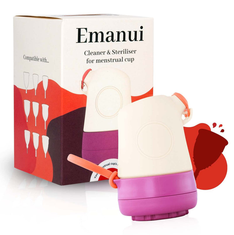 EMANUI Portable Silicone Cleaner and Steriliser for Menstrual Cups | Fast Discreet and Easy Cleaning on The Go | Safe Materials | Thorough Sterilisation in Microwave | For All Menstrual Cups with Stem 1 Count (Pack of 1) - BeesActive Australia