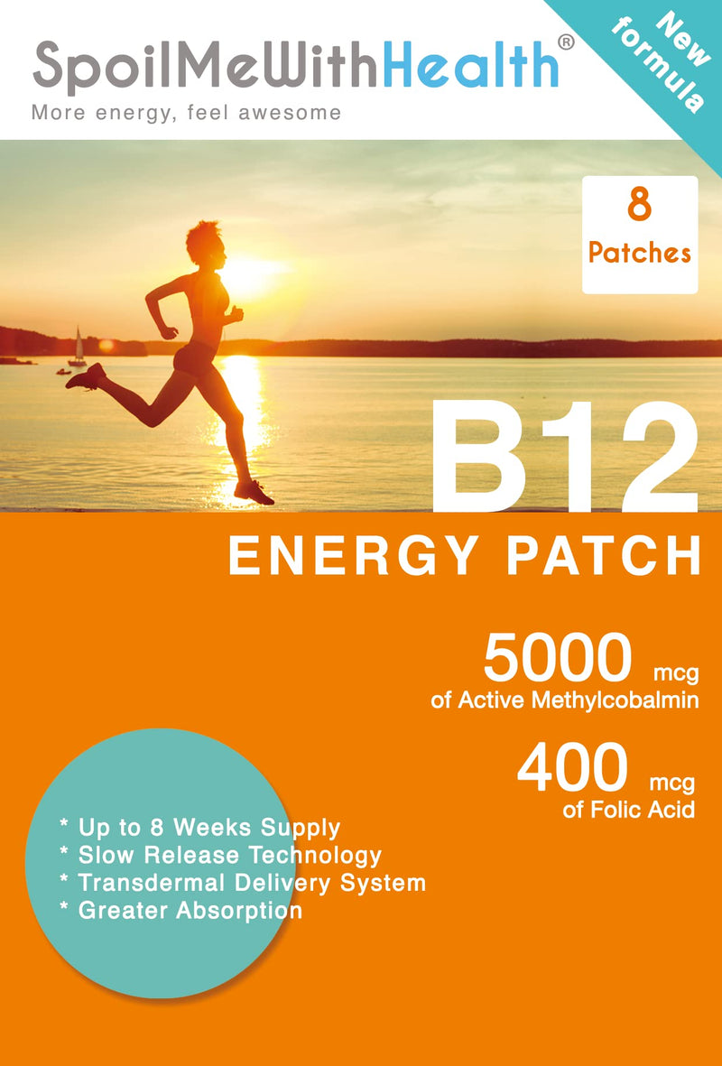 SpoilMeWith Health: B12 Patches (Methylcobalamin 5000 mcg) and folic Acid (0.4 mg). 8 Week Supply - BeesActive Australia