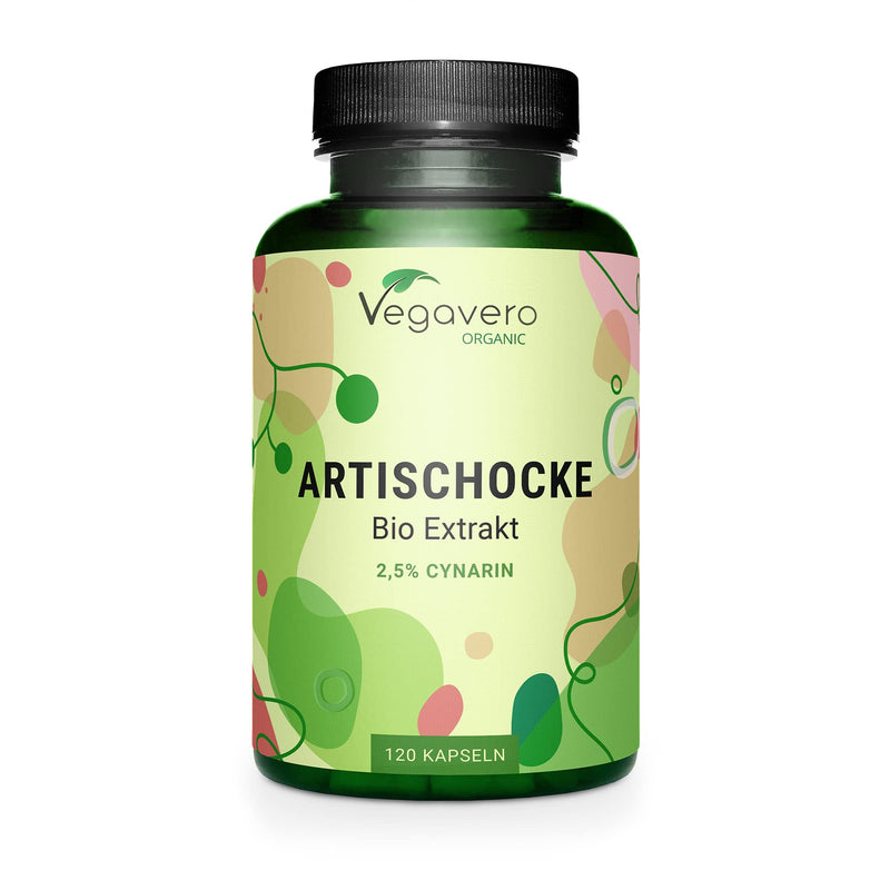 Organic Artichoke Vegavero� | 6500mg (10:1) Artichoke Extract High Strength | No Leaf Fibre (No Inulin) | 2.5% Cynarin | NO Additives, Lab-Tested | Made in Germany | 120 Artichoke Capsules | Vegan - BeesActive Australia