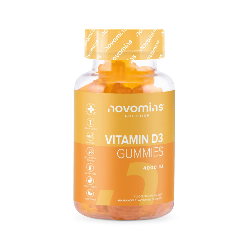 Vitamin D Gummies - High Strength 4000 IU Adult Vitamin D3 Gummies - Chewable Gummy Vitamins - Vegetarian - Gluten Free - Vitamin D Gummies by Novomins - BeesActive Australia