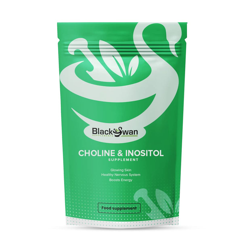 Black Swan Choline & Inositol 1000mg Capsules - Supports Healthy Nervous System, Glowing Skin & Energy Boost - Natural Supplement - 120 Caps - BeesActive Australia