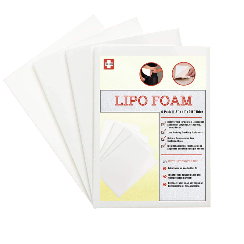 4 Pack Lipo Foam Board - Post Surgery Ab Board - Use After Liposuction, C-Section, Tummy Tucks, BBL surgeries - BeesActive Australia