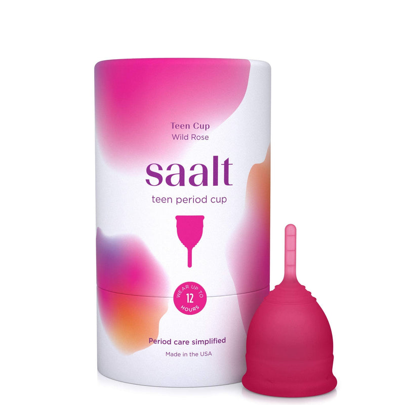 Saalt Teen Menstrual Cup - Best Sensitive Reusable Cup - Wear for 12 Hours - Tampon and Pad Alternative (Wild Rose) Wild Rose - BeesActive Australia