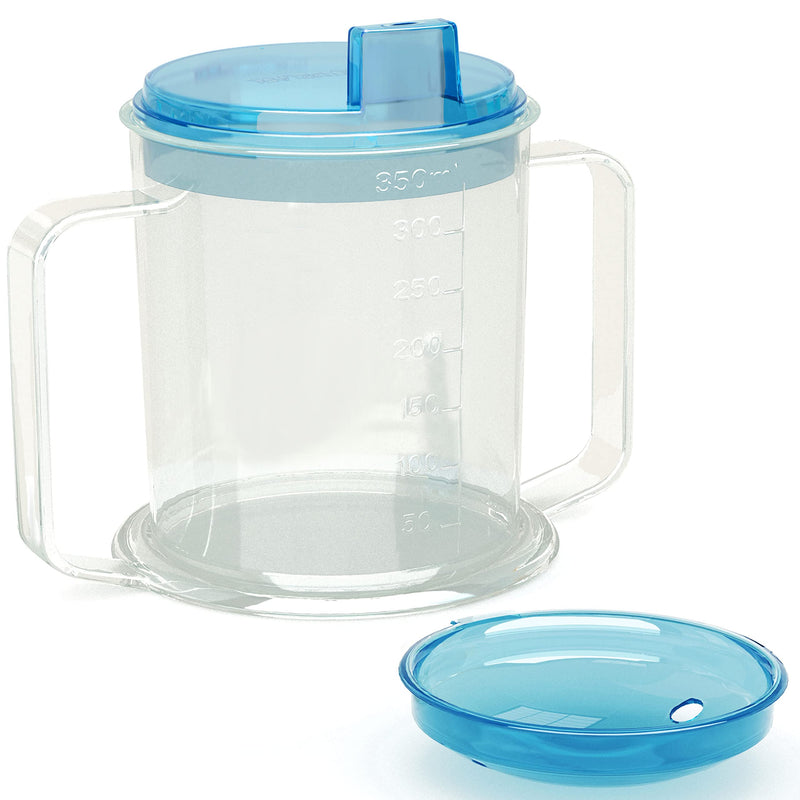 Drinking Cup/Beaker/Mug/Sippy Cup for Disabled Adults with Easy Grip Handles Anti Splash Spout and Travel Lid - BeesActive Australia