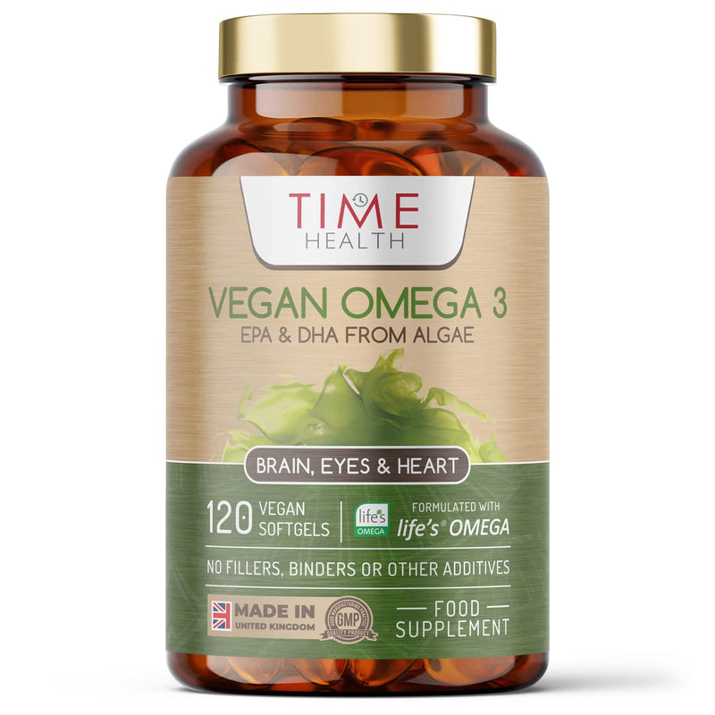 Vegan Omega 3 � EPA & DHA from Algae Oil � Premium Brand � Carrageenan-Free � Sustainable Algal Alternative to Fish Oil � Vegetarian Essential Fatty Acids � UK Made Supplement (120 Count (Pack of 1)) 120 Count (Pack of 1) - BeesActive Australia